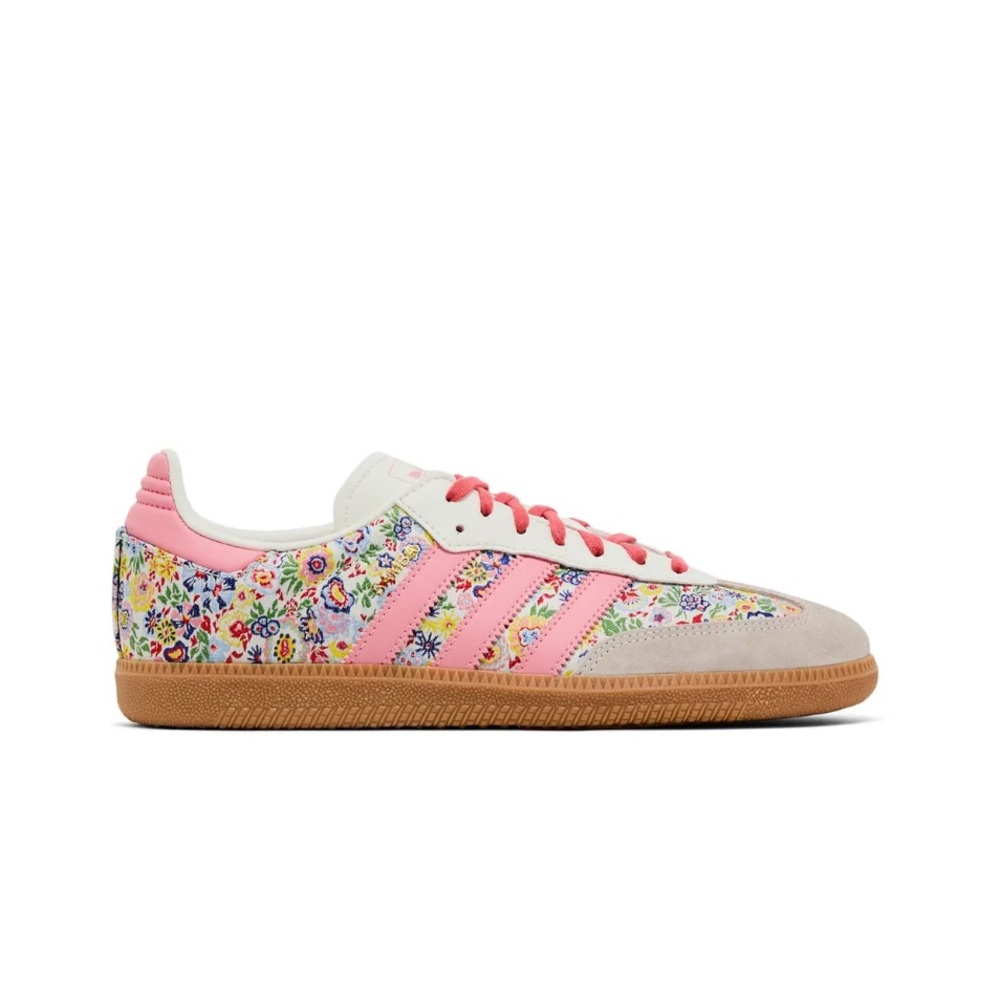 Liberty London x Adidas Samba floral embroidery pink shoes